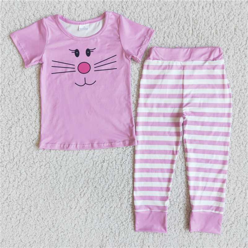 Easter pink girls pajamas outfits