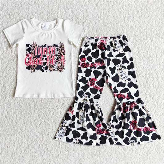 cows spot pattern long pants set