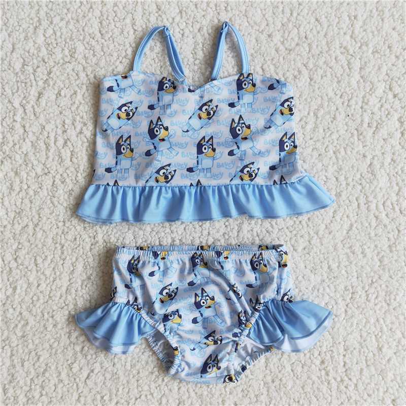 E10-19 2pcs cartoon swimsuit giels clothes