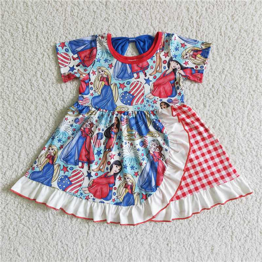 GSD0028Princess National Day Short Sleeve Dress