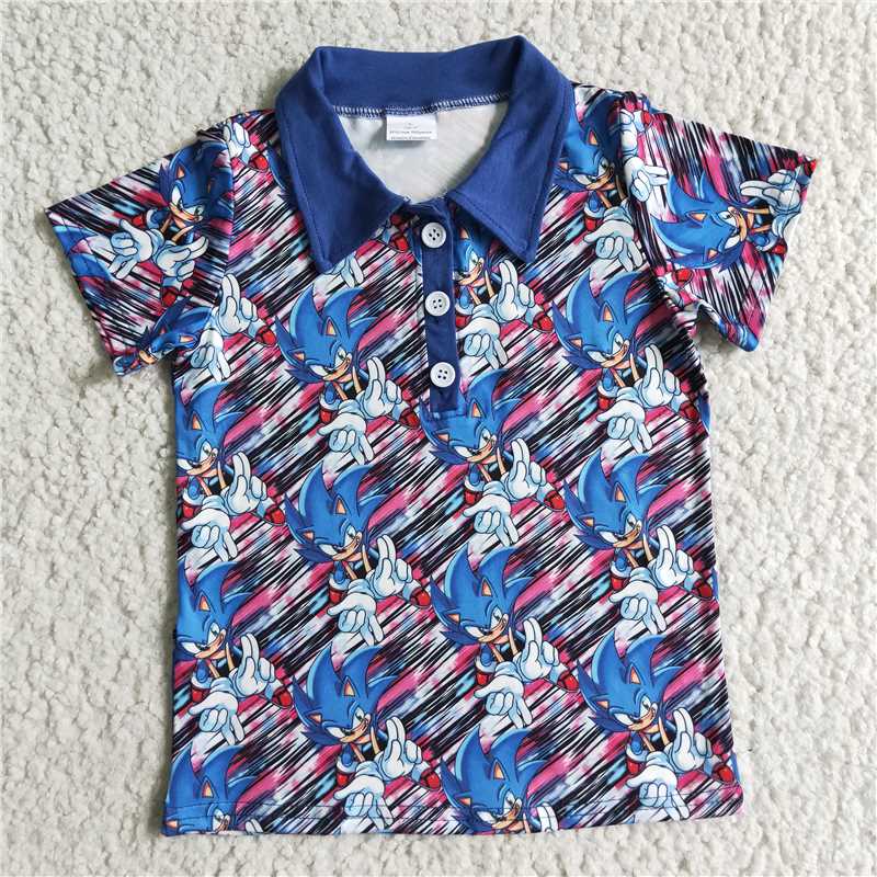 BT0027 BOYS SONIC BLUE POLO SHIRT