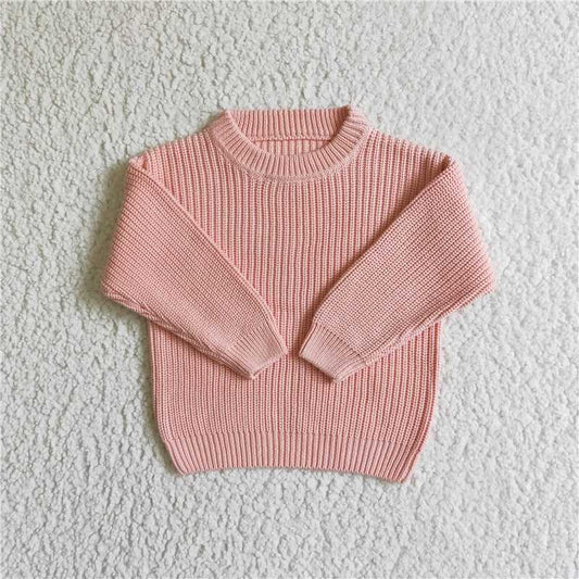 GT0036 girls clothing long sleeve pink sweater