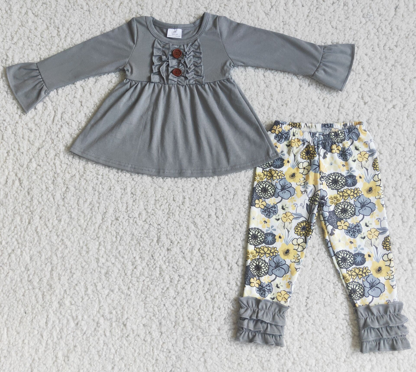 gray girl's children outfit sets