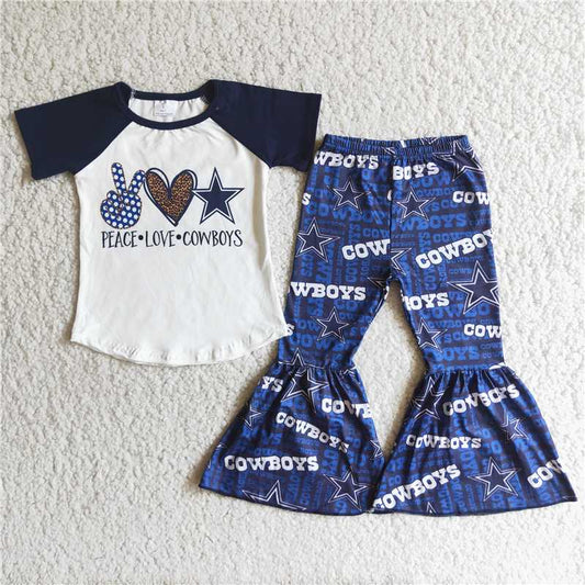 A1-12 Blue Gesture Heart Short Sleeve Pants