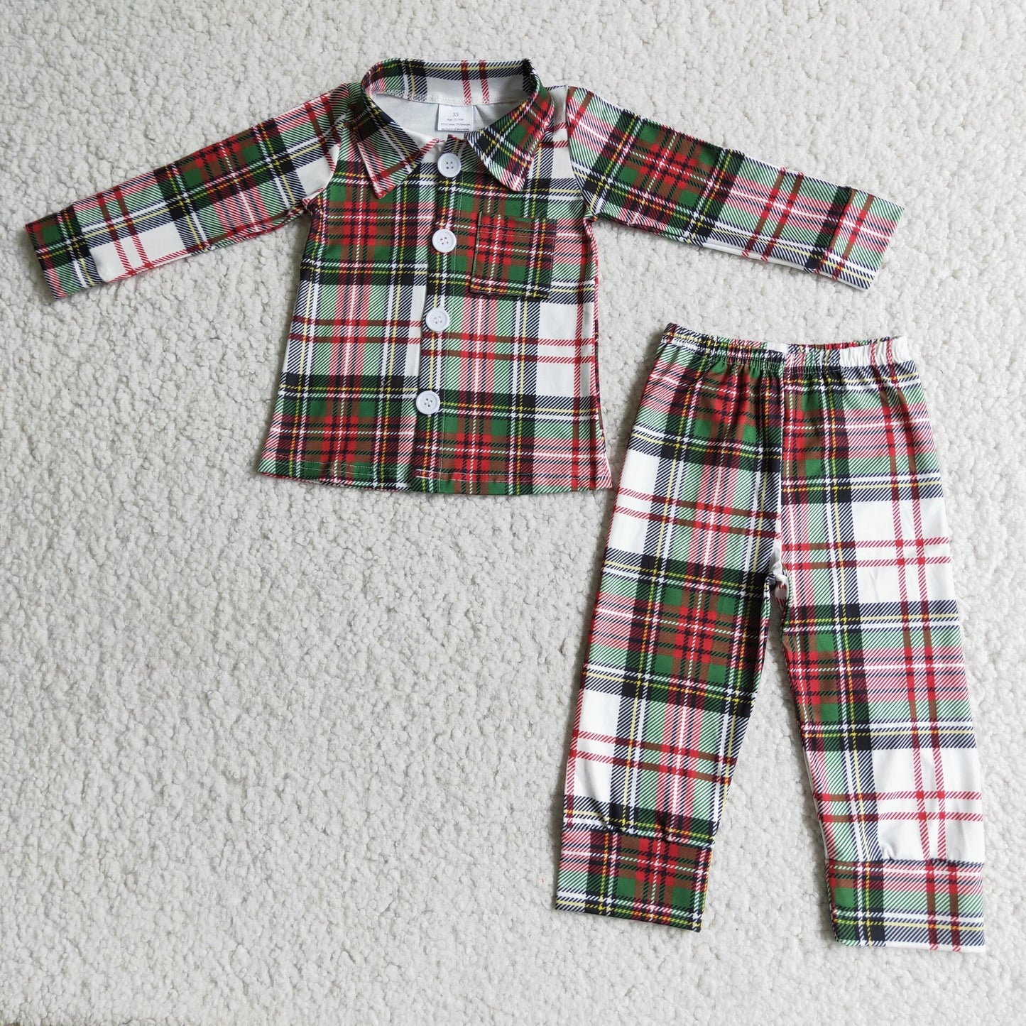 Plaid pjs boys outfits