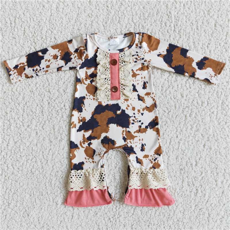 6 A16-5 Ink print long-sleeved jumpsuit