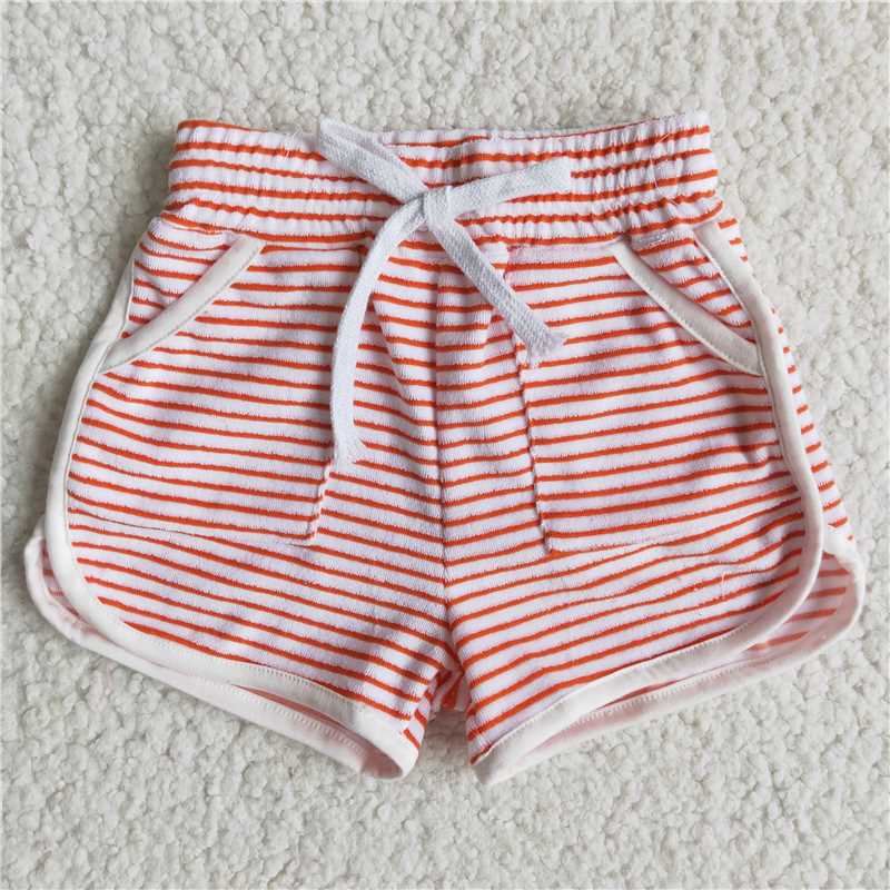 Orange Pinstripe Pocket Shorts