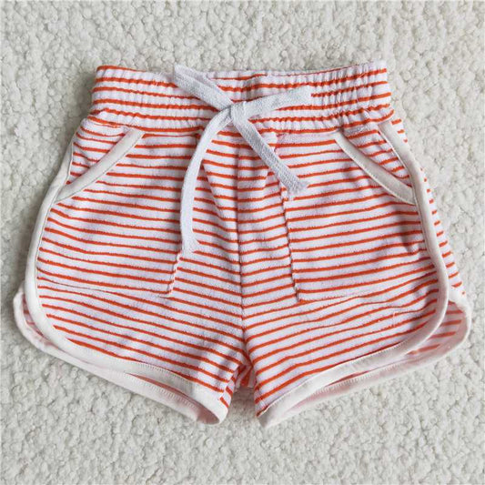 Orange Pinstripe Pocket Shorts