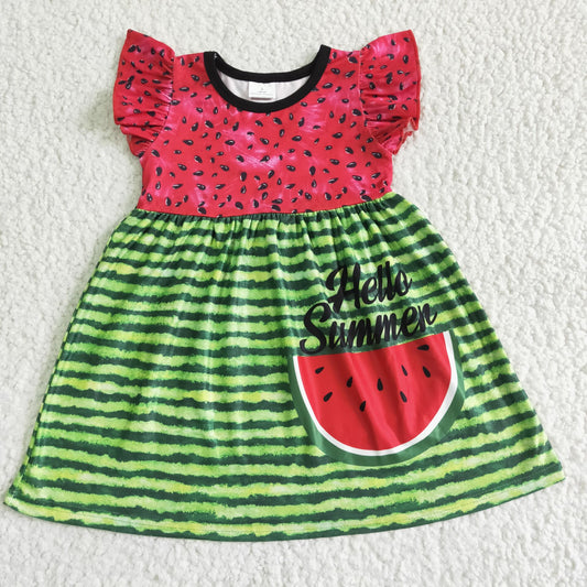 GSD0034 girl's flying sleeve watermelon skirt