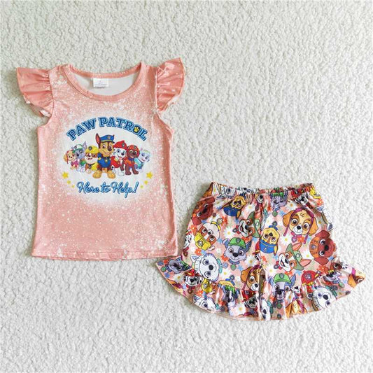 GSSO0085 Girls Pao Wang Team Alphabet Flying Sleeve Shorts Set