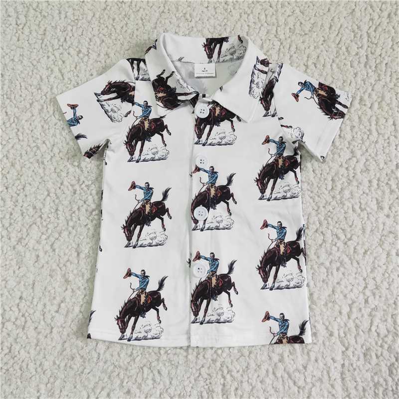 BT0011 Boys Horse Print Shirt Top