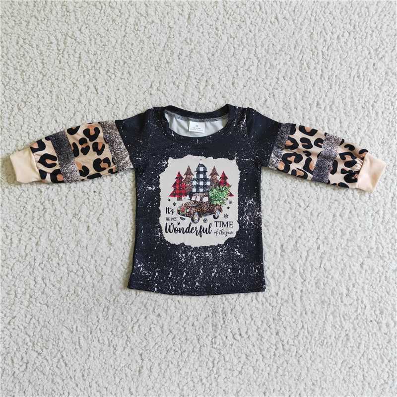 BT0037 boys christms long sleeve t-shirt cartoon print