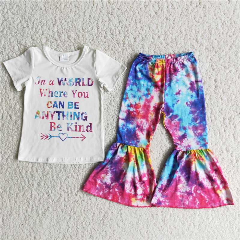 Tie Dye Letters summer with long pants outfits