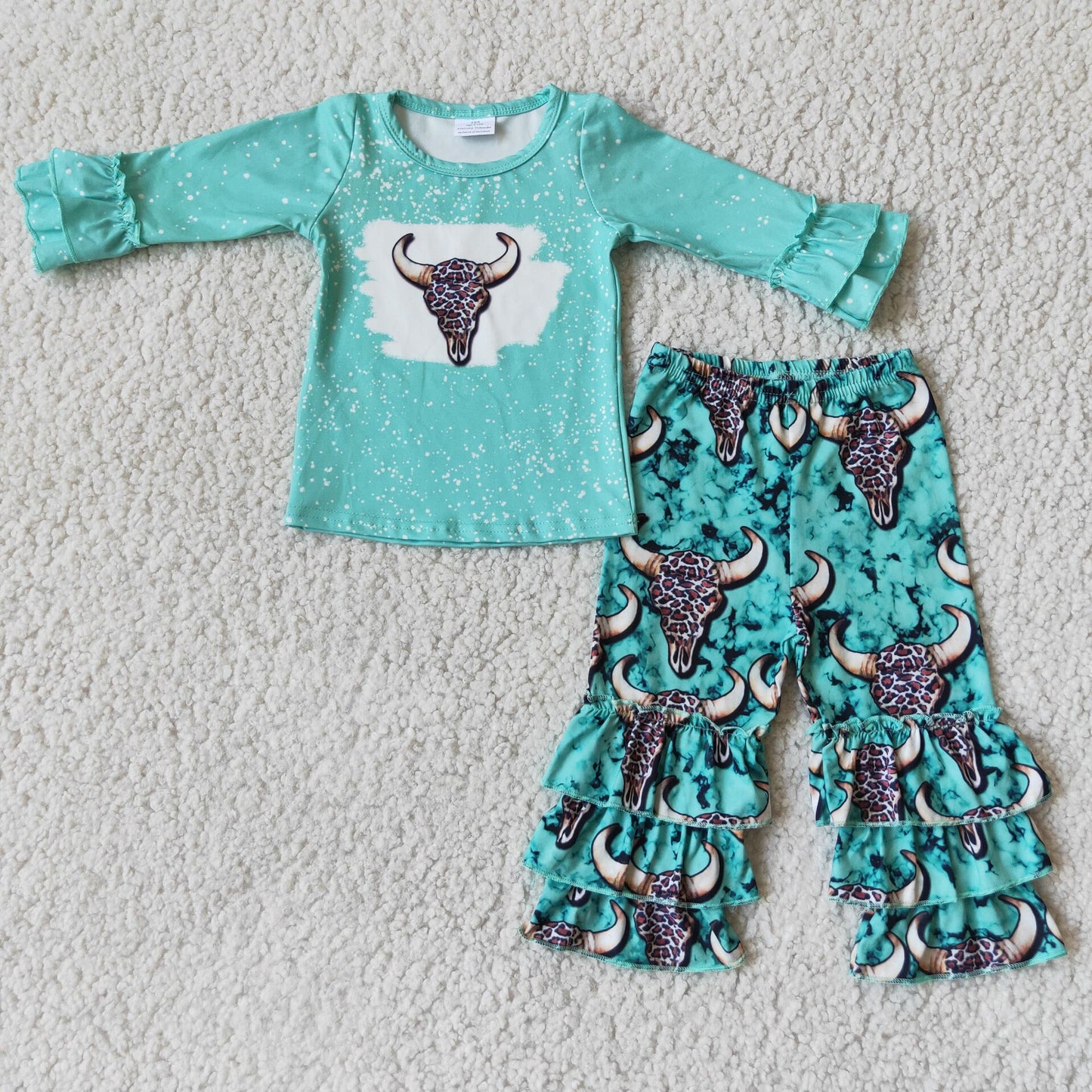 green bleached heifer three layers girl set