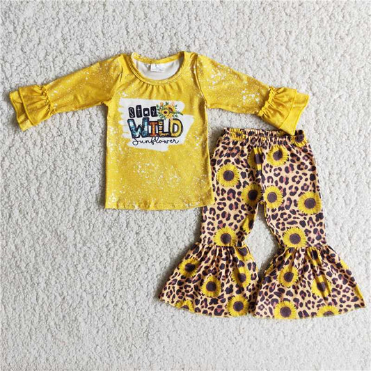 6 A7-19 yellow wild shirt and shorts sunflower outfits