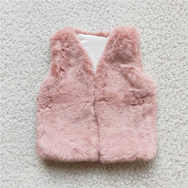 6 A21-14 Pink Plush Vest Jacket