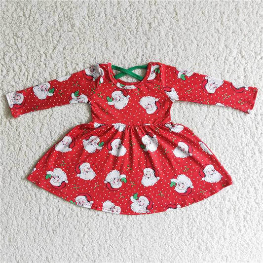 Christmas santa red polka dots dress