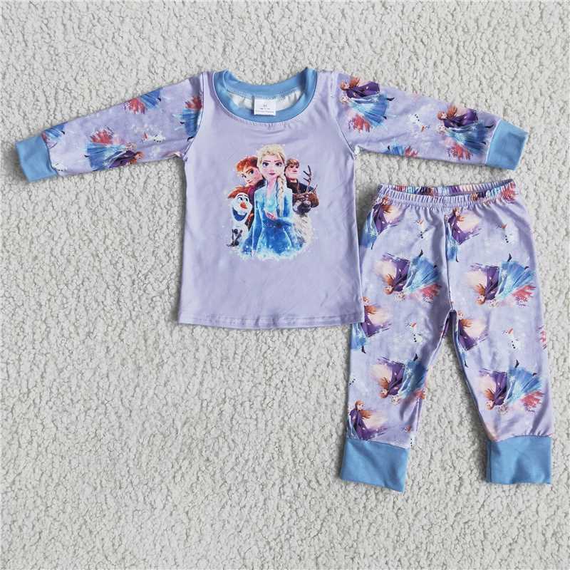 6 A9-1 girls fall long sleeve top long pants pajamas children clothing set