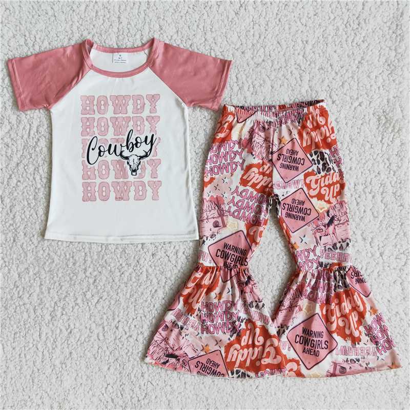 howdy cowboy heifer pattern long pants set