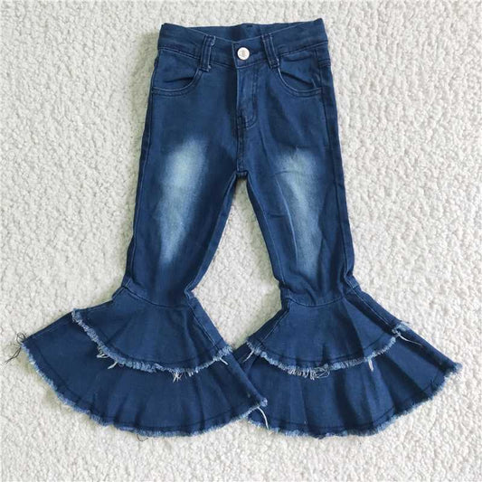 P0003 Blue Double Lace Denim Trousers