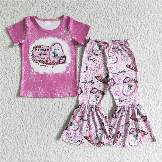 GSPO0107 girls outfit long sleeve and long pants cartoon print