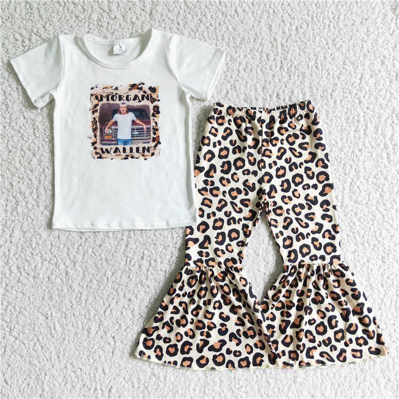 B10-24 Singer White T Leopard Pants Set