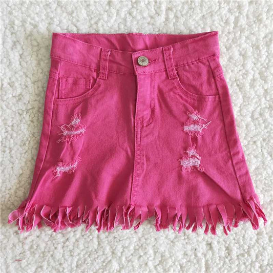 Hot Pink Denim Skirt