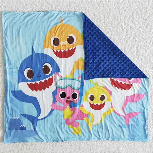 6 B6-16 baby shark navy blue blanket