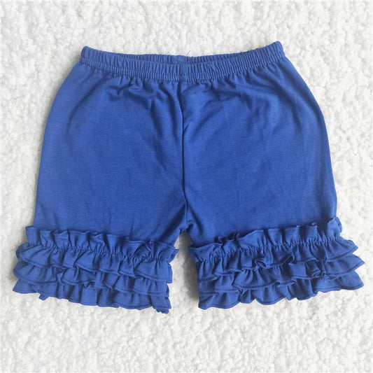 blue   ruffle cotton   icing shorts