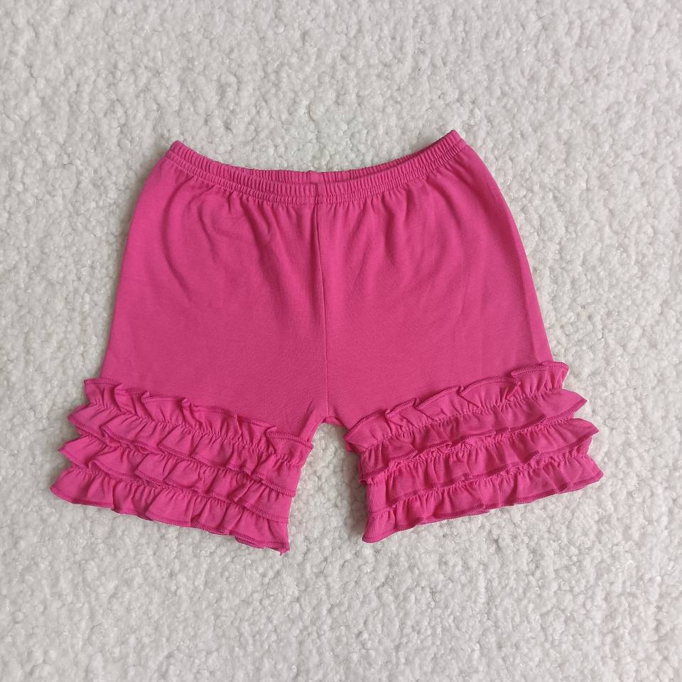 PINK  ruffle cotton   icing shorts