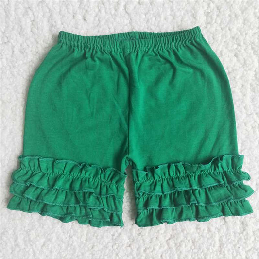 GREEN  ruffle cotton   icing shorts