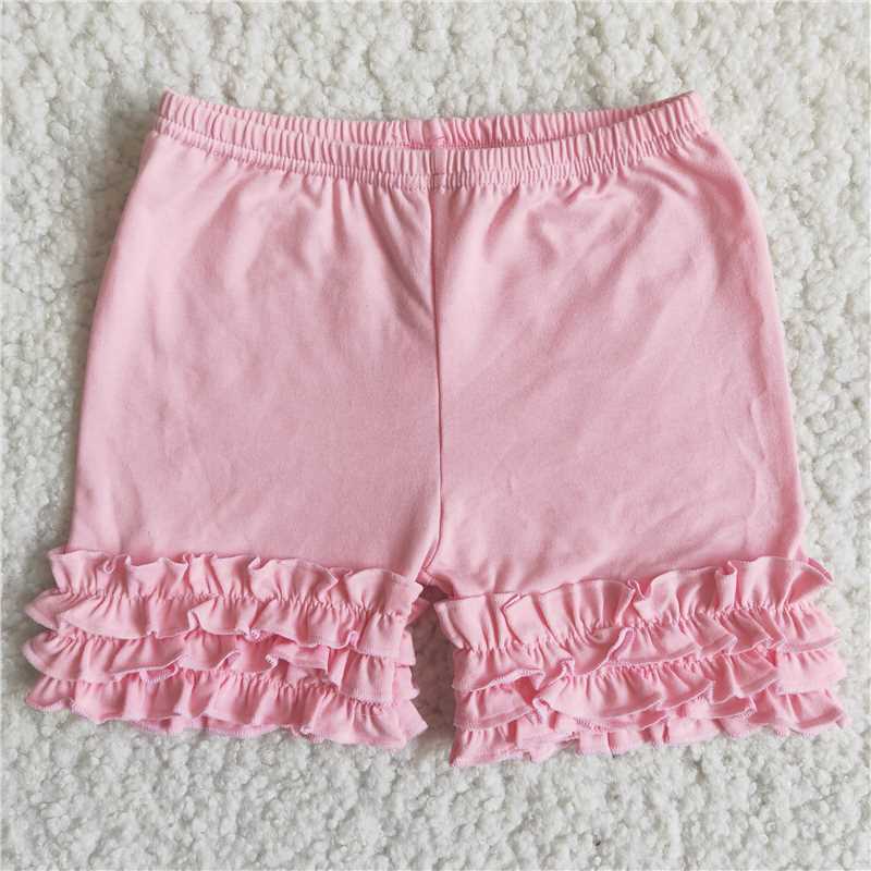 LIGHT pink ruffle cotton icing shorts – sunshine kids clothes