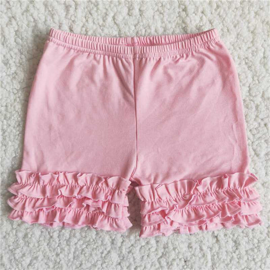 LIGHT pink ruffle cotton   icing shorts
