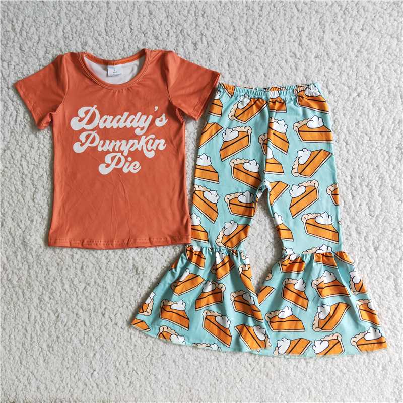 E4-28 girl clothes  short sleeves long pants cartoon print baby clothing girl's outfit milk silk
