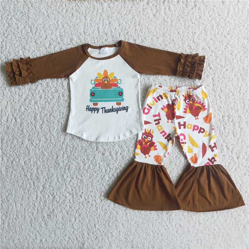 Happy Thanksgiving turkey brown girl set