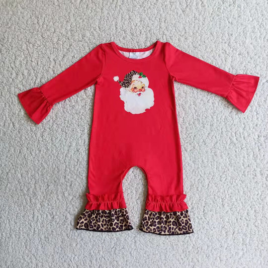 Christmas romper red santa pattern