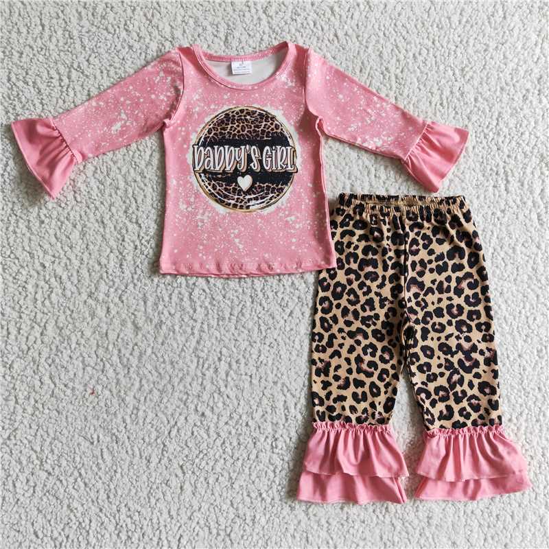 GLP0328  Girl Daddys GIRL Pink Long Sleeve Leopard Long