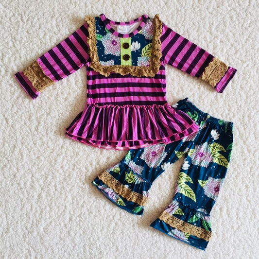 bottons girl's children outfit sets