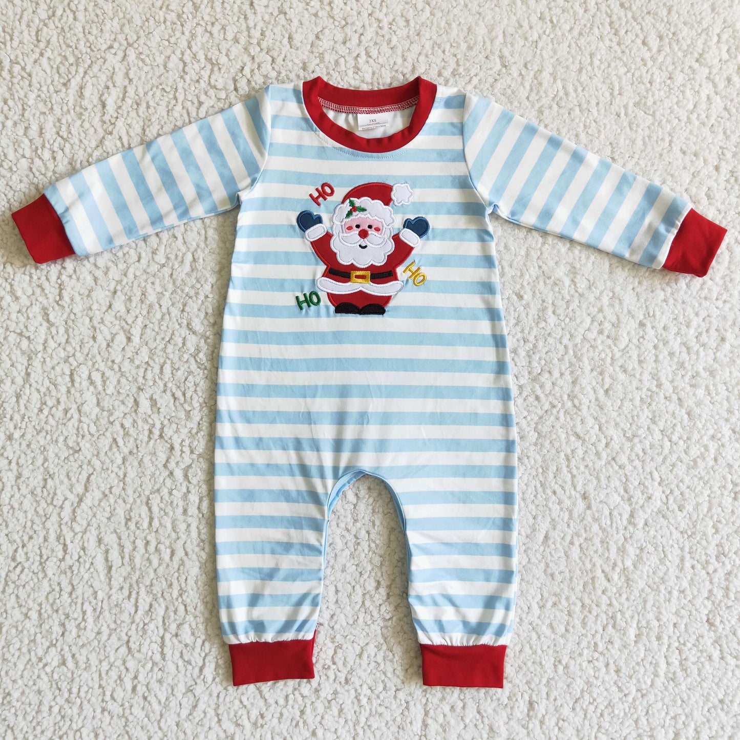 LR0121 baby Christmas romper long sleeve long pants baby boys romper milk silk Santa Claus print