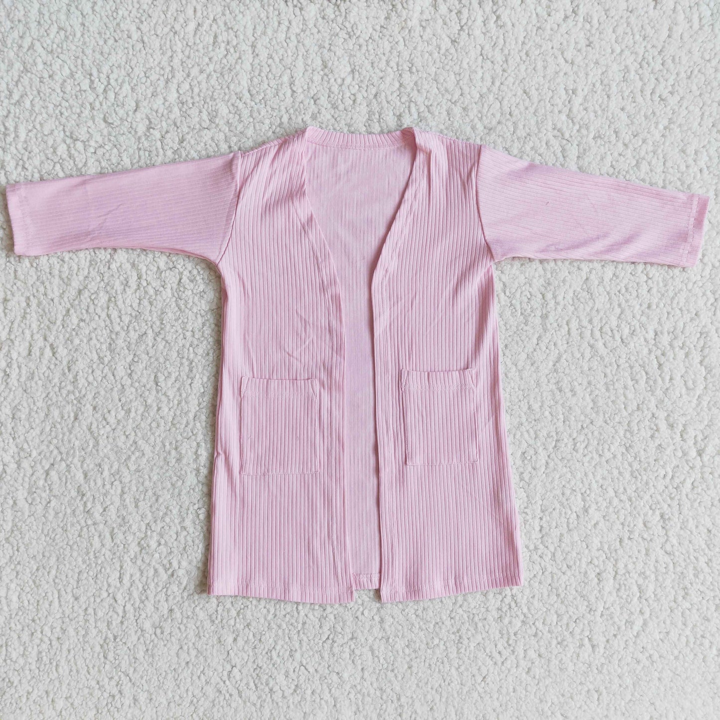 pink color coat with pocket cotton