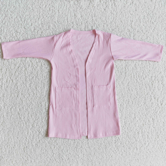 light pink  color coat with pocket cotton