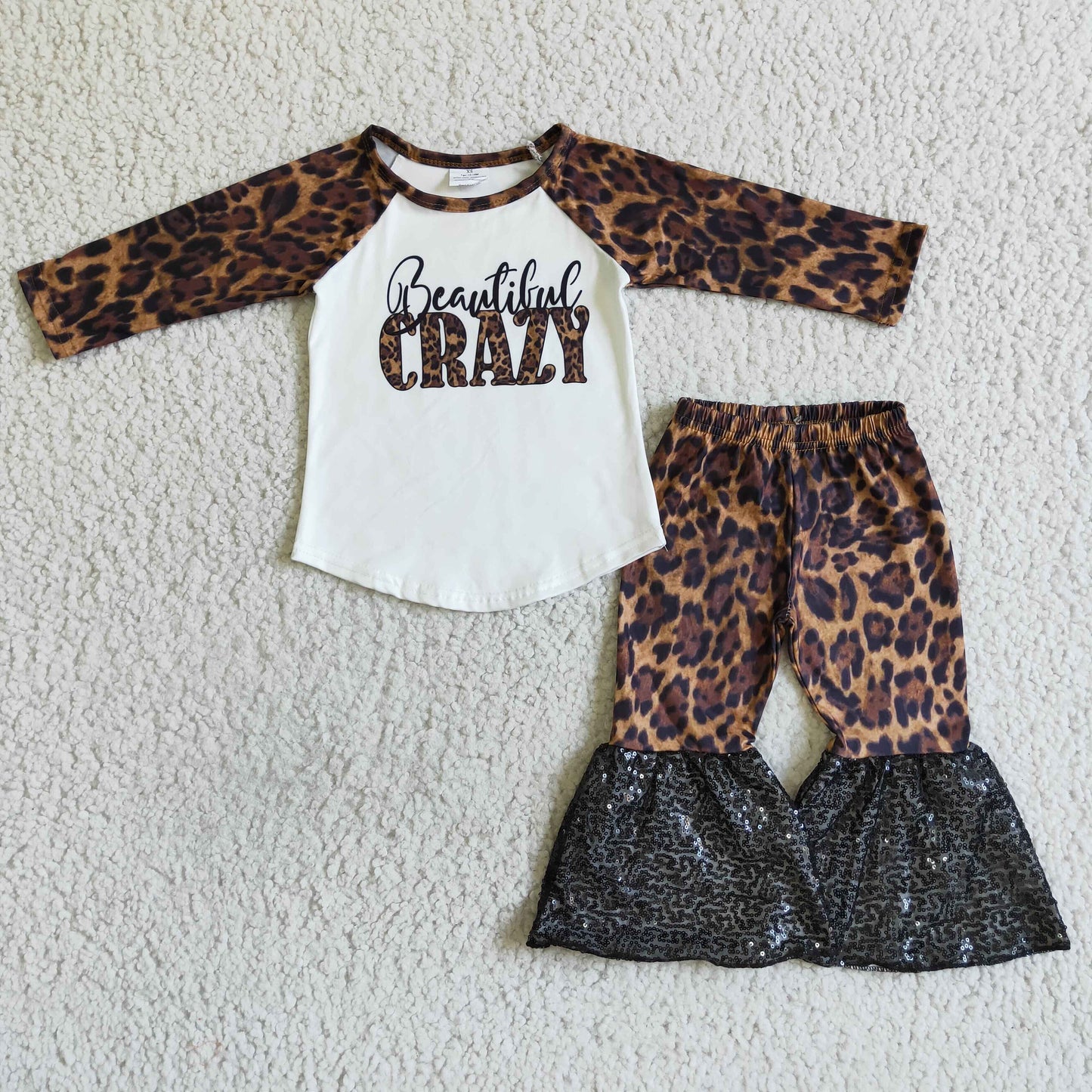 6 B2-14 Girls outfit short sleeve long pants set cartoon print