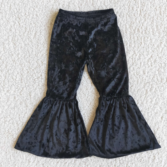 black velvet flared pants