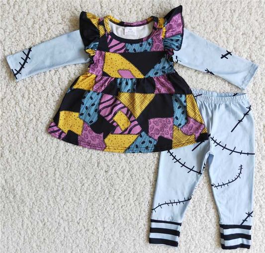 RTS  No moq 6 A5-5 dress top with  pants girl  outfits