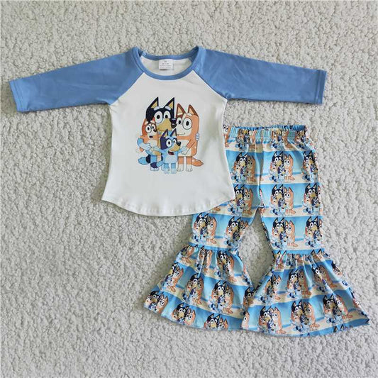 6 B6-38 blue top with long pants outfits