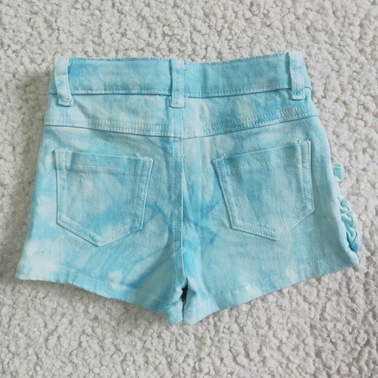 sky blue denim shorts