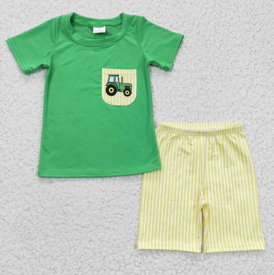 boys  tractor summer stripe pants