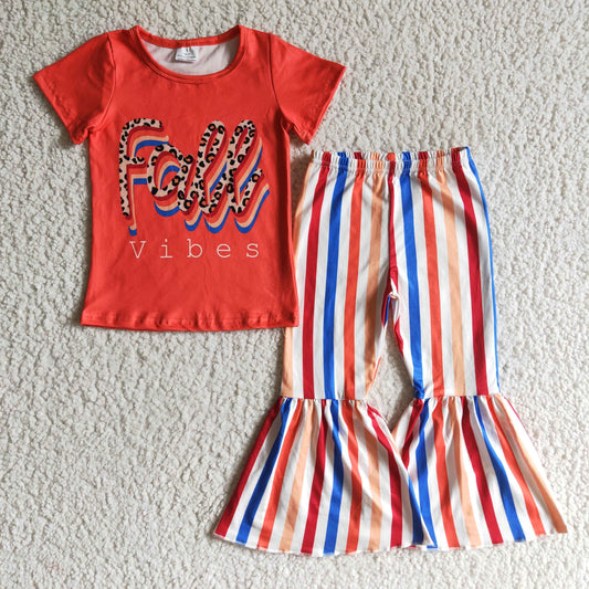 GSPO0186 Girls outfit short sleeve long pants set cartoon print