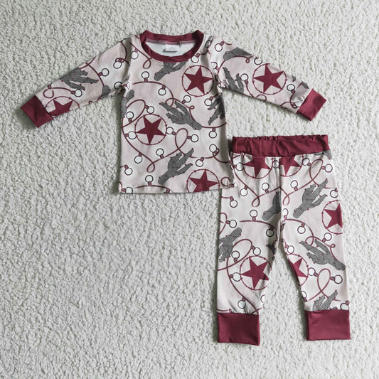 BLP0117 Kids Clothing Boys Long Sleeve Top And Long Pants Pajamas Cartoon Print