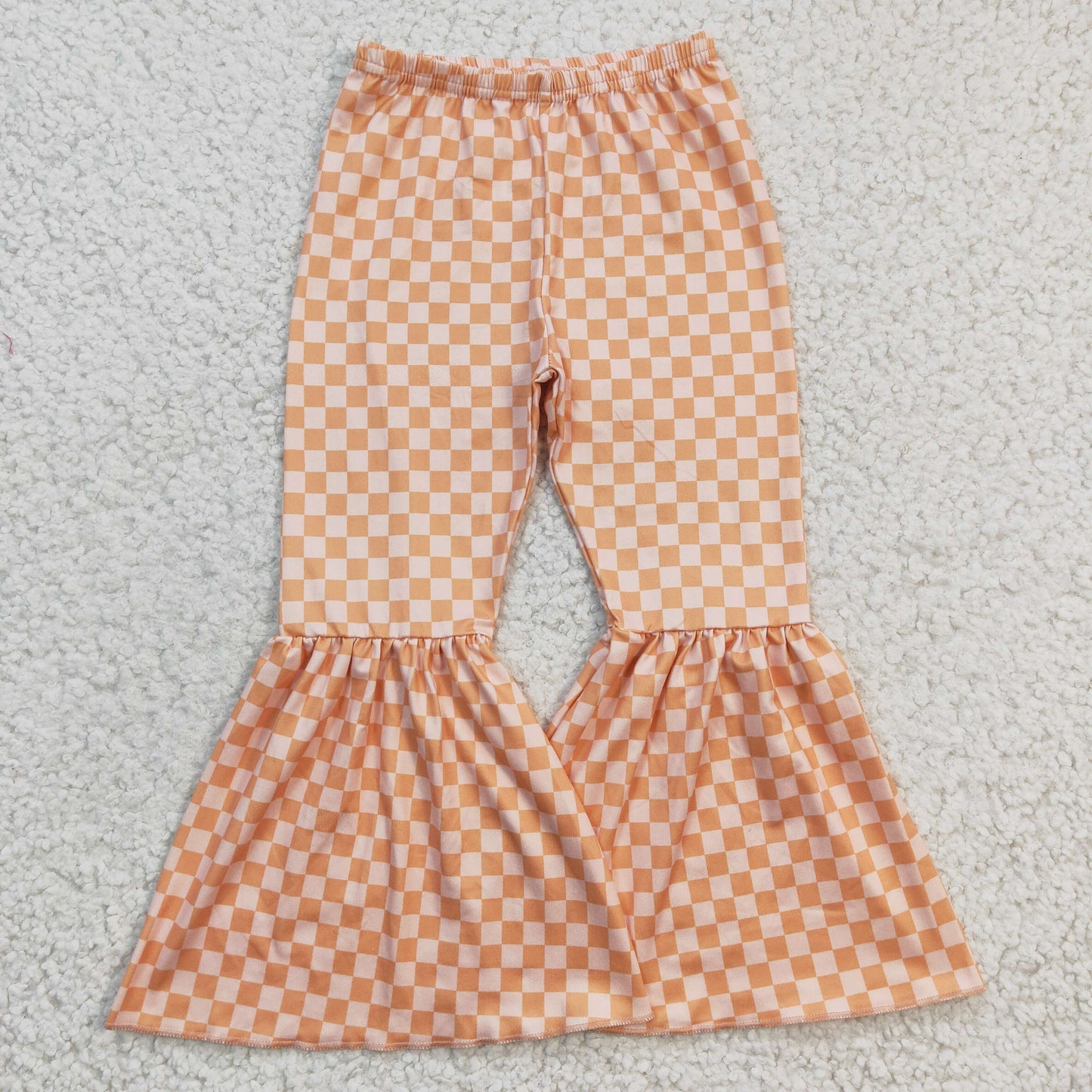 P0057 Orange Plaid Milk Silk Trousers